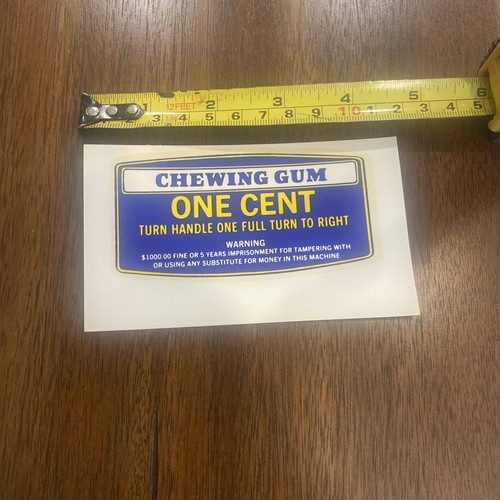 Decalcomania one cent chewing - one,